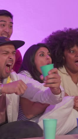 friends cheering and reacting with excitement