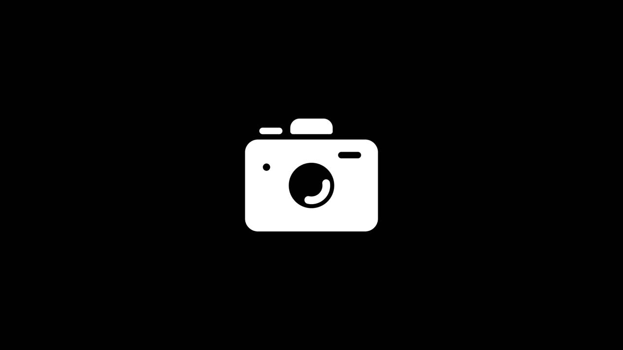 Photo camera technology icon animation isolated on black background
