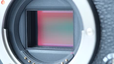 closeup of a camera image sensor