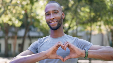 Fitness,-black-man-and-hands-in-heart-for-health