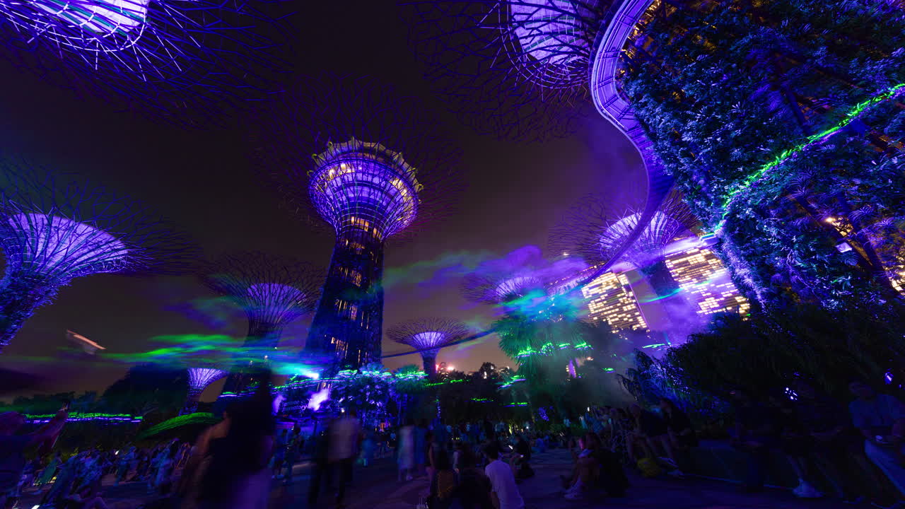light show in the gardens by the bay in singapore
