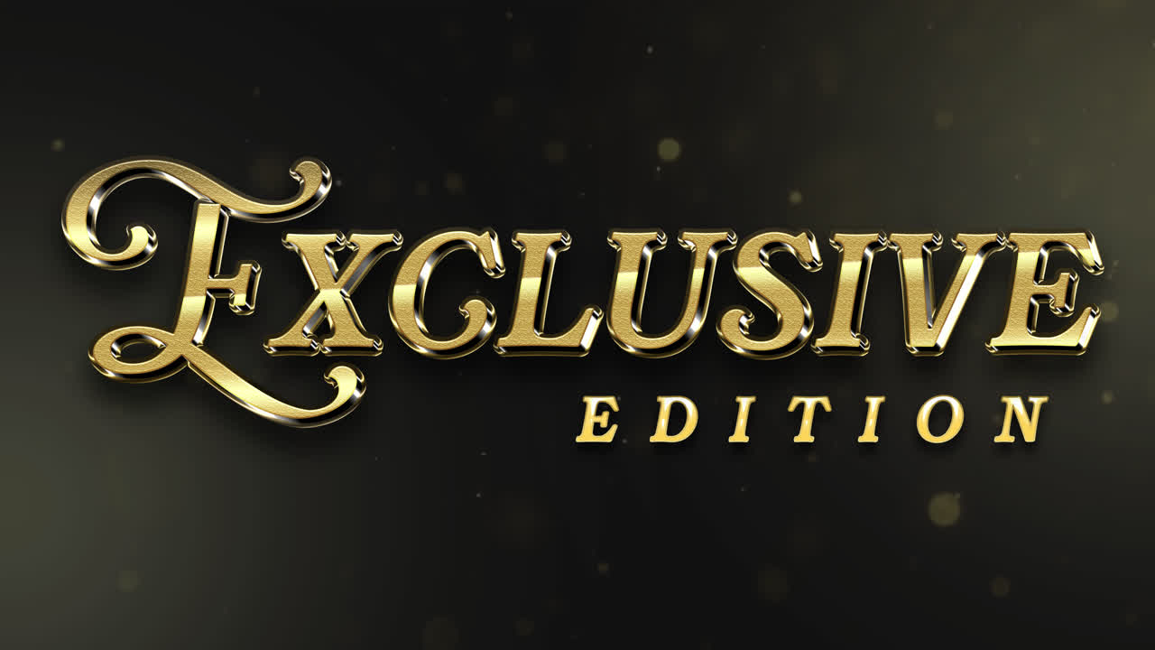 Luxury Gold Exclusive Edition Text with Sparkle Effect