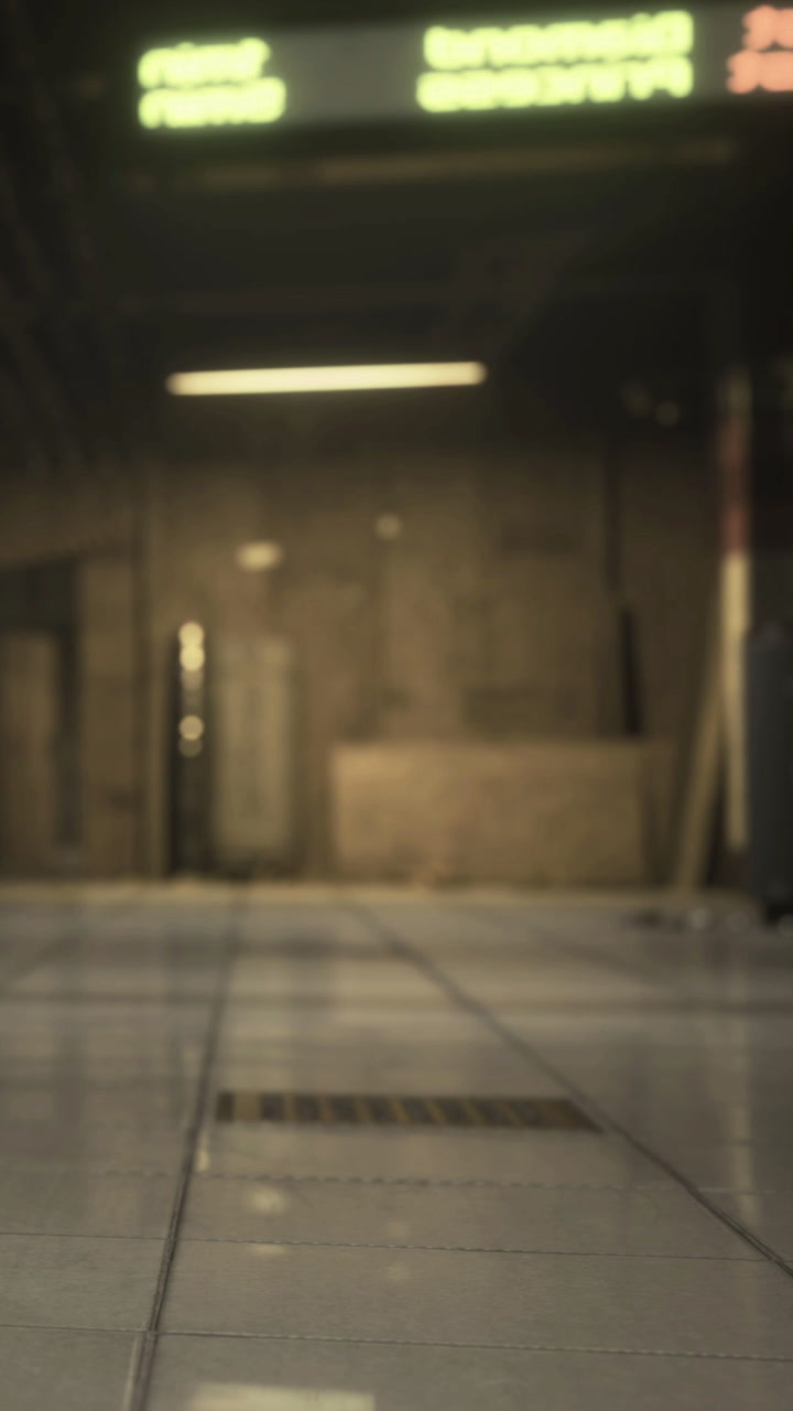 Empty subway station conveys a sense of solitude and waiting at dusk