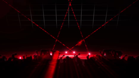 animation of crowd dancing in music club and lights