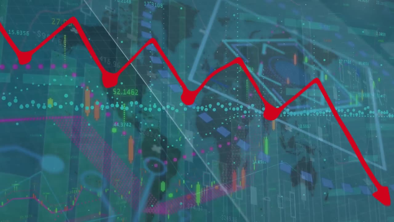 파란색 배경에 있는 데이터 처리의 애니메이션