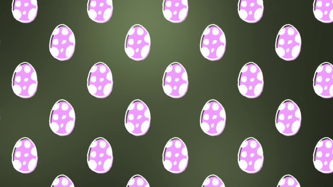Animation of easter eggs on green background