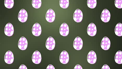 Animation-of-easter-eggs-on-green-background