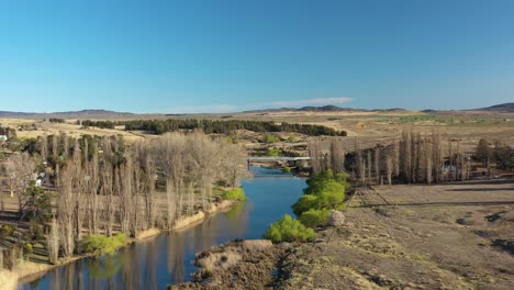 An-Excellent-Aerial-Shot-Of-Snowy-River-Surrounded-By-Dead-Trees-In-New-South-Wales-Australia