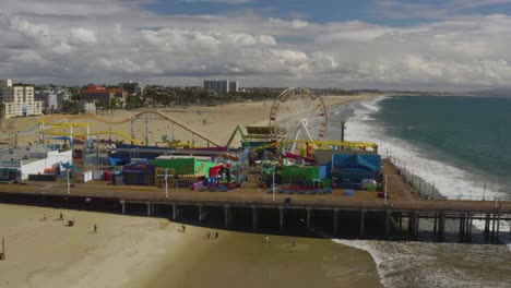 Aerial-Of-Abandoned-Closed-Santa-Monica-Pier-During-Covid19-Corona-Virus-Outbreak-Epidemic-2