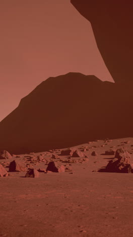 a desolate martian landscape with red sand and rocky terrain