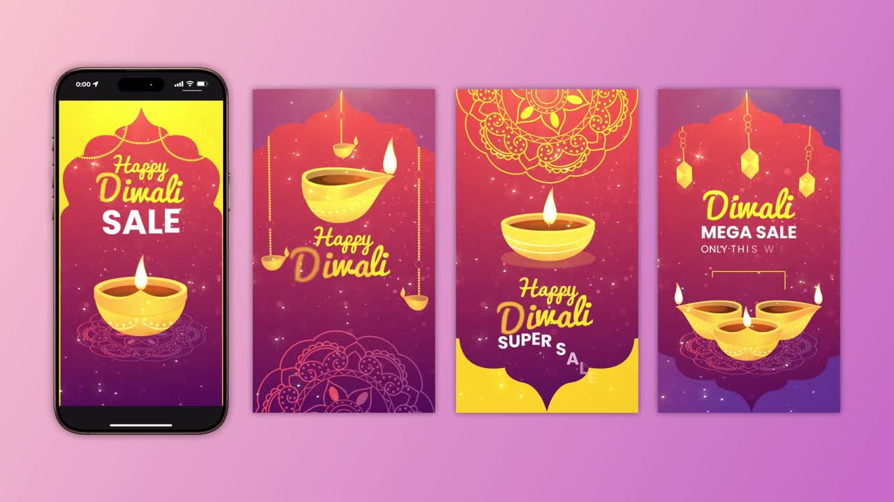Pacchetto storie Instagram Sconti Diwali indiani