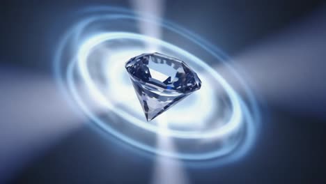 brilliant diamond with glowing blue energy