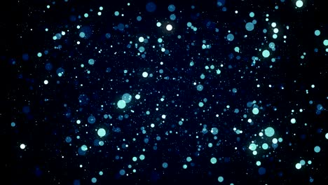 partículas de polvo azul abstracto luz bokeh títulos de movimiento bucle de fondo cinematográfico