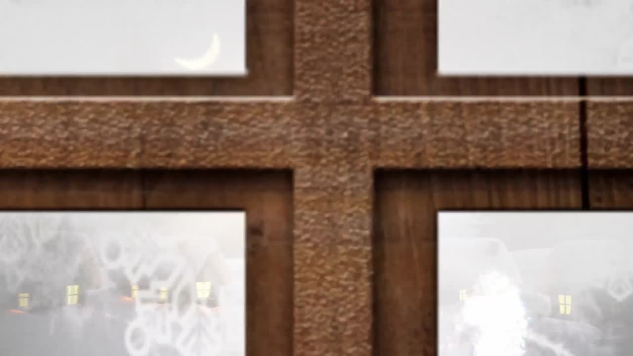 겨울 풍경 위에 크리스마스 트리의 애니메이션