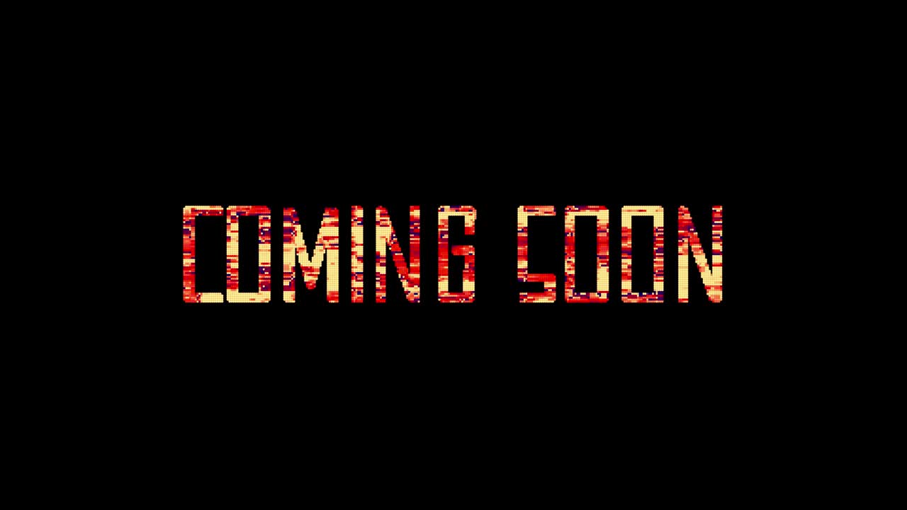 4k glitch parola di venire presto titolo illustrazione 3d isolato utilizzando canale alfa tempo rapido prores 4444 encode.red brillare illuminazione di glitch venire presto loop animazione concetto su sfondo nero