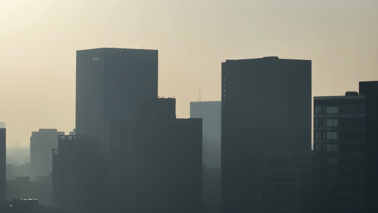 Hazy Cityscape Silhouette