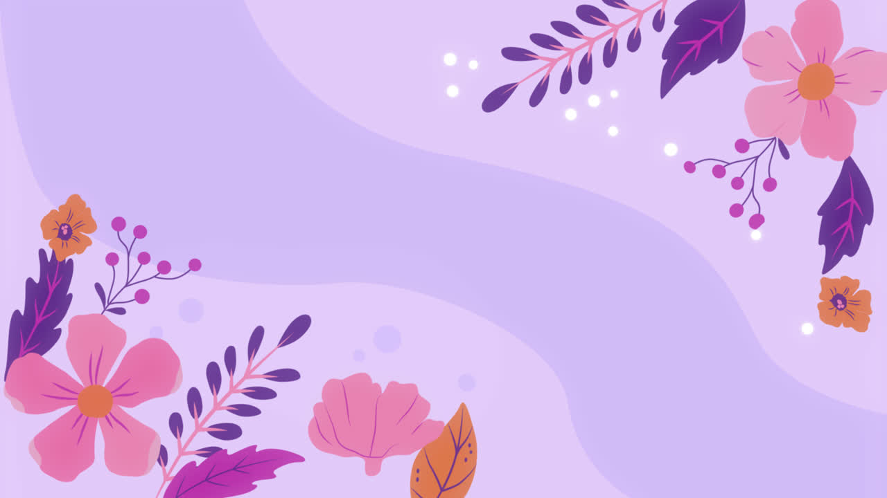 gráfico de movimiento de fondo floral plano