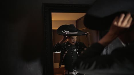 man preparing for traditional mexican festival