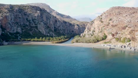 Playa-Preveli,-También-Conocida-Como-Palm-Beach:-Isla-De-Creta,-Grecia---Costa-Sur