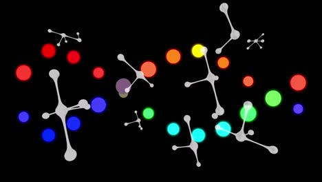 animación de moléculas y hilado de cadenas de adn