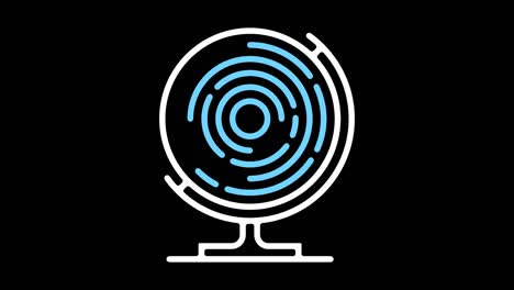 global communication line icon animation with alpha