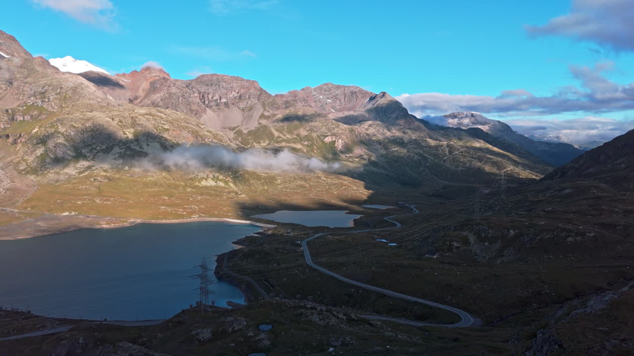 Scenic Bernina Pass in Switzerland, showing serene mountain landscape