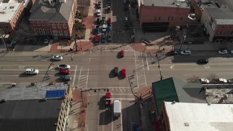 delaware, ohio birdseye street to cityscape reveal