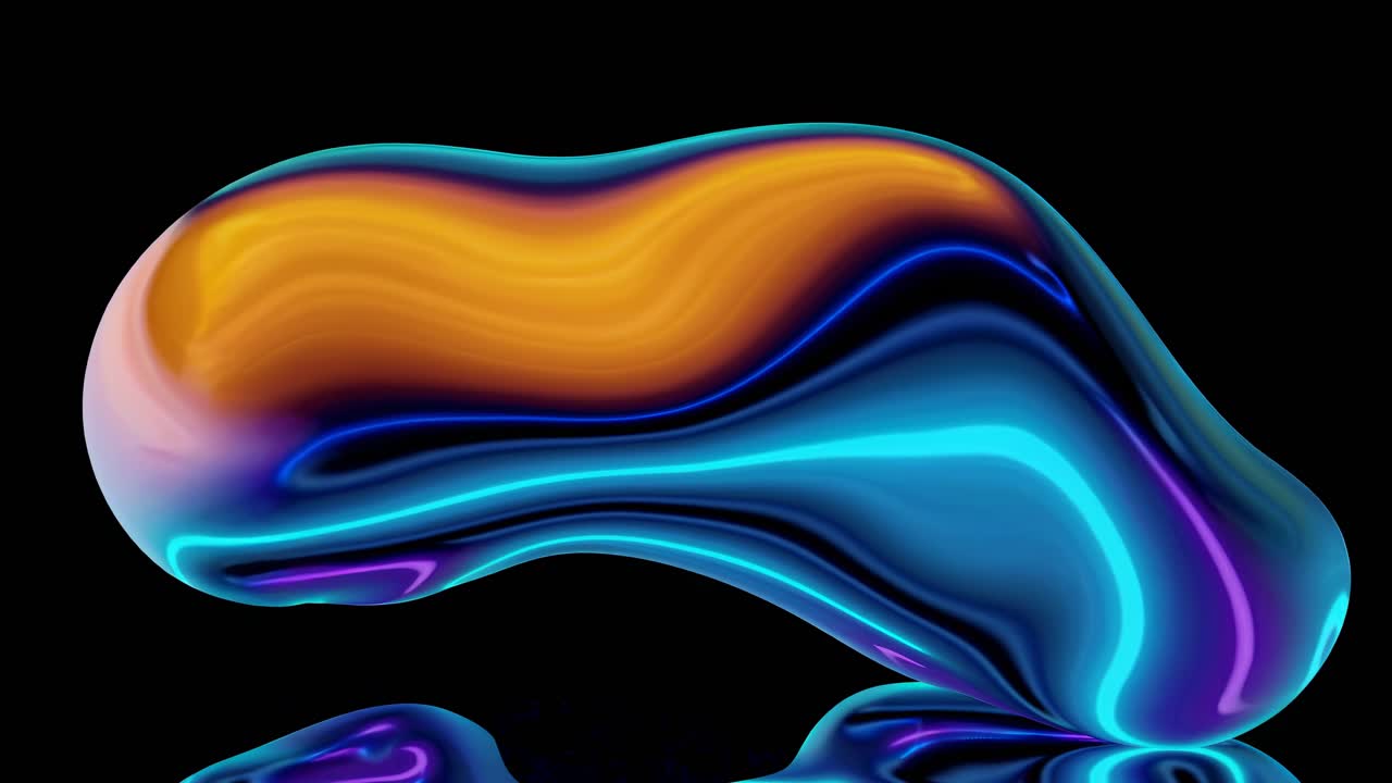 Abstract 3D Rendered Shapes with Iridescent Colors