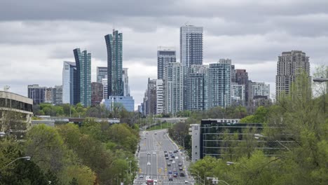 toronto, canada, timelapse - the city traffic of yonge street in north york