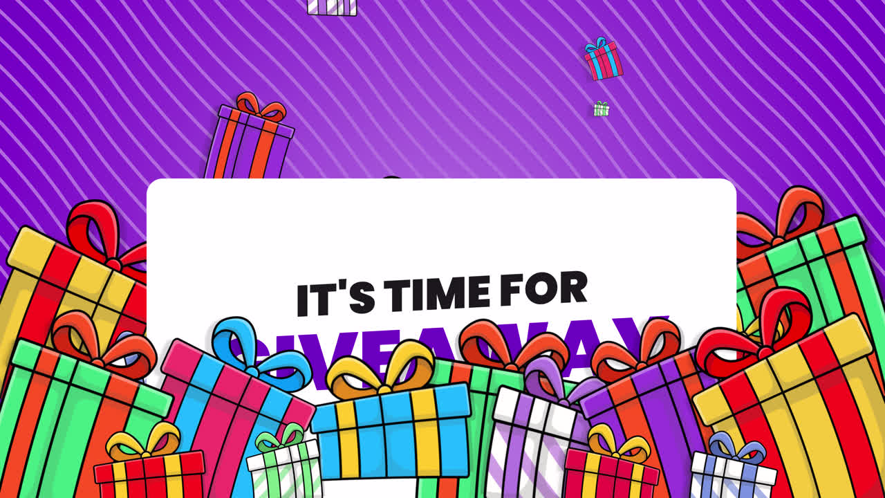 Animated Giveaway Announcement with Colorful Gift Boxes