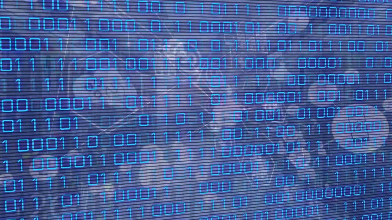 animación del procesamiento de datos a través de una red de conexiones