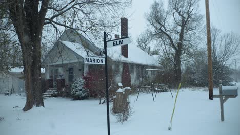 -Slow-motion-snow-falling-in-winter-storm