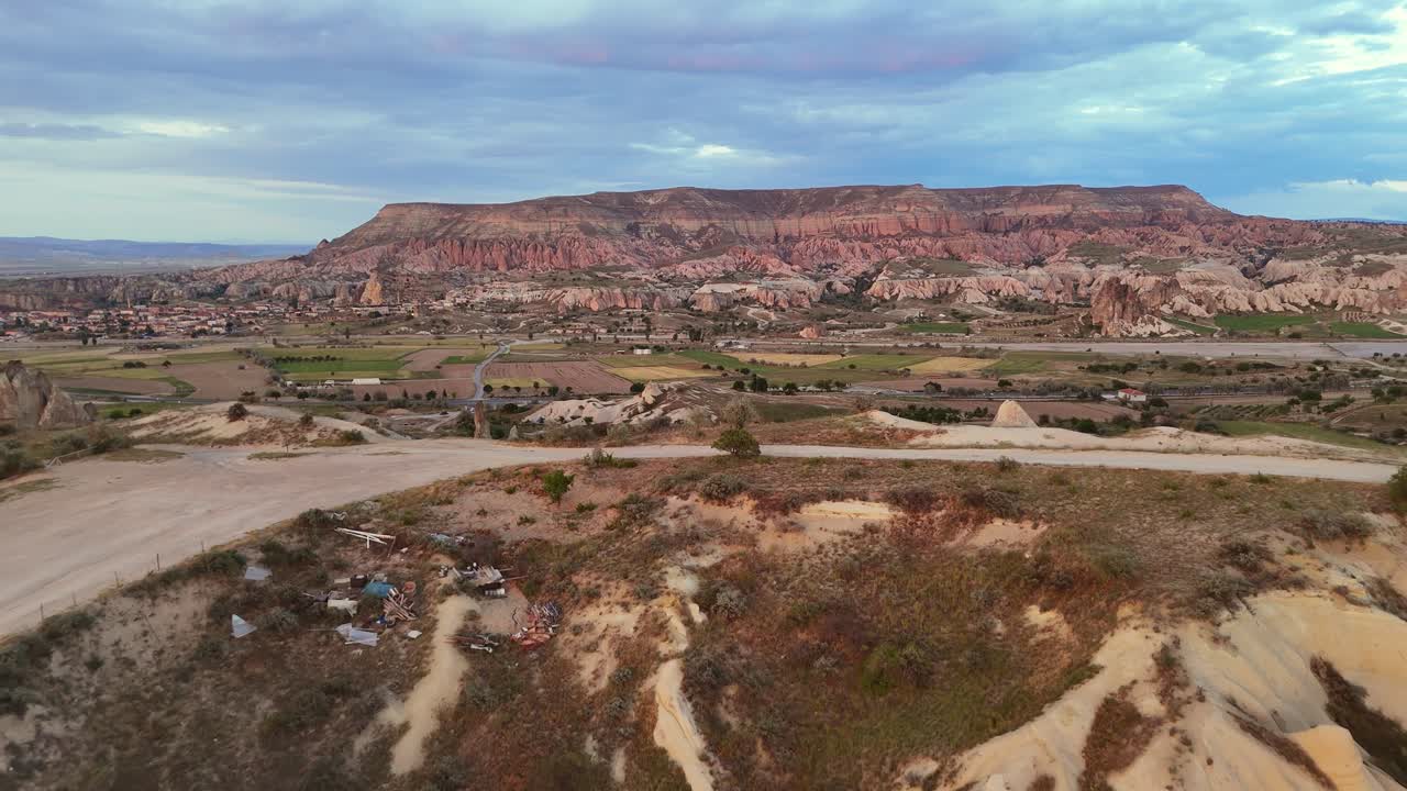 Cappadocia stunning landscape, rocky formations in golden light, Turkey