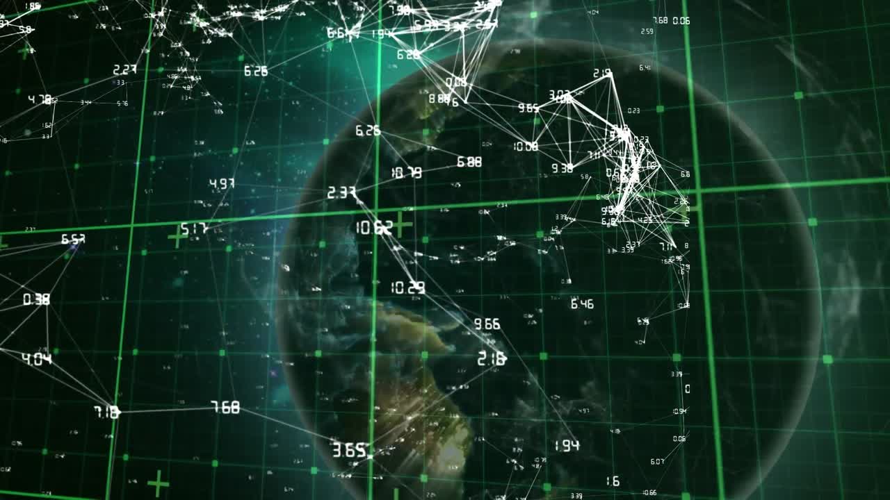 Animation of data processing over globe