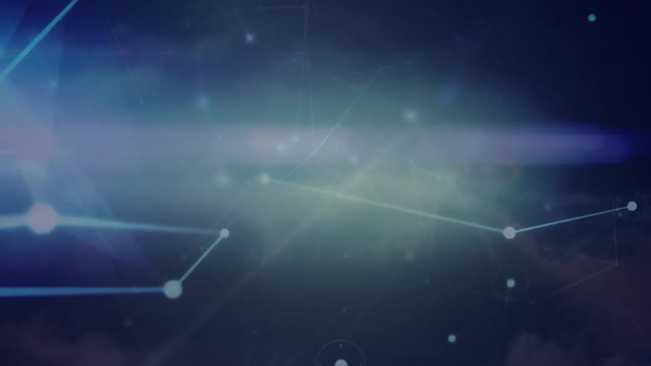 Animation of networks of connections over sky