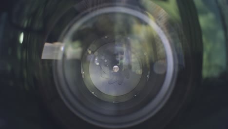 close-up view of a camera lens