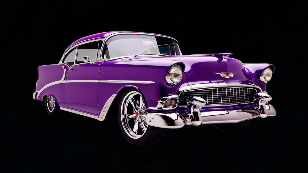 Purple 1957 Chevy Bel Air Classic Car