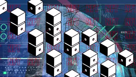 animation of data processing over globe