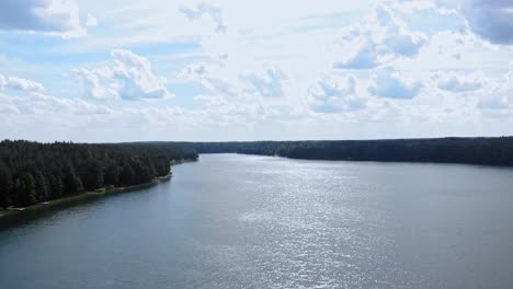 aerial view of the lake jezioro gwiazdy in poland