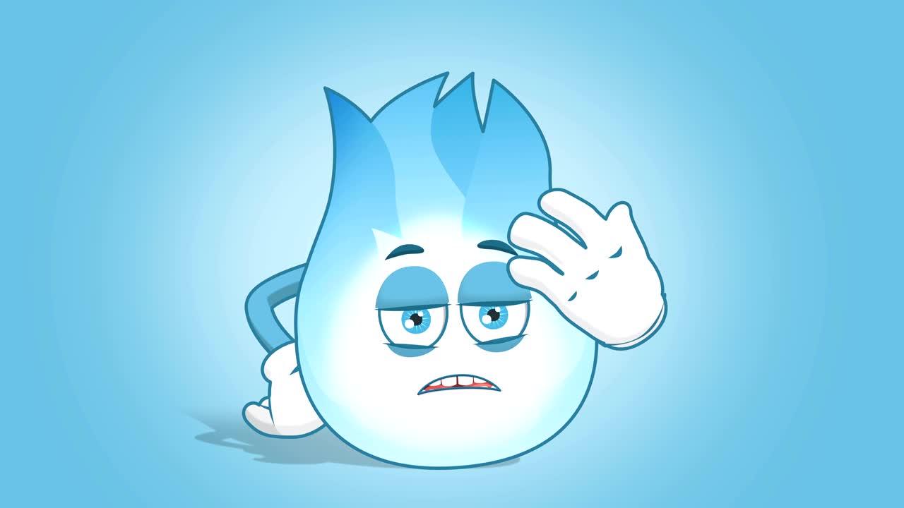 만화 가스 플레임 얼굴 팔프 얼굴 애니메이션 알파 매트