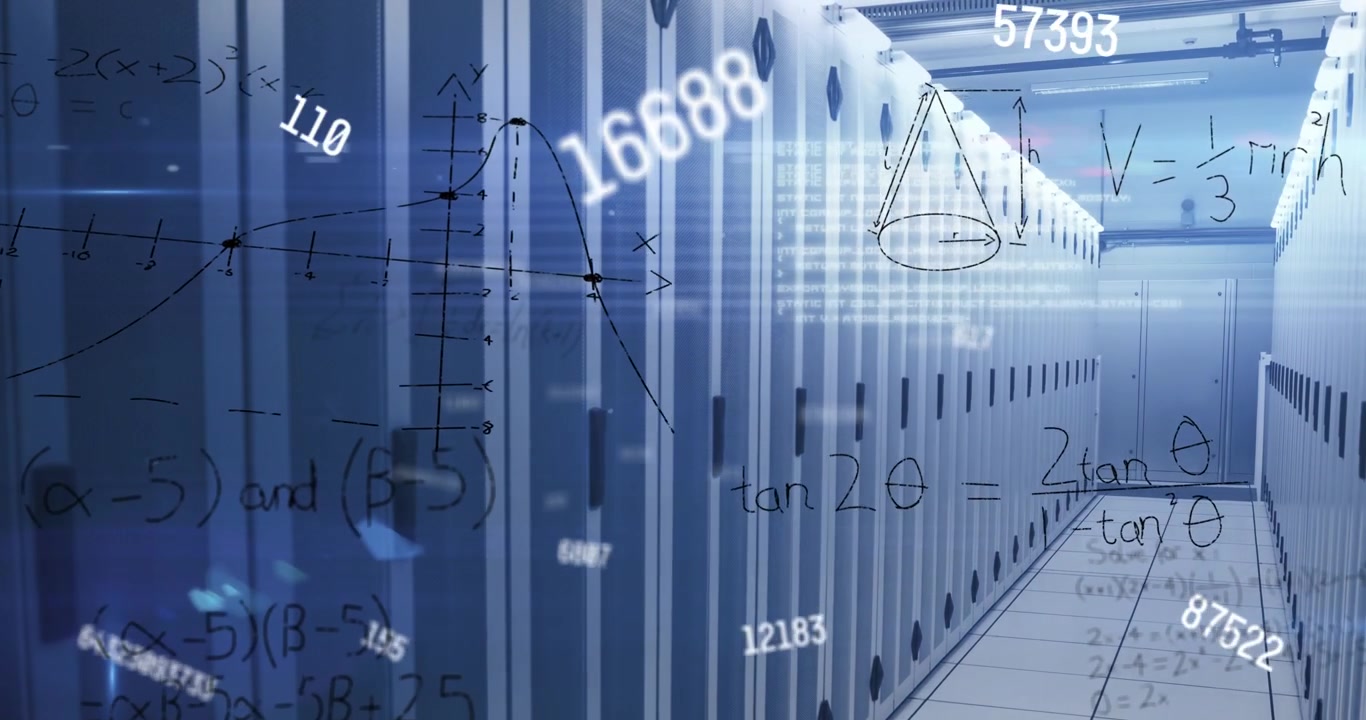 Animation der Datenverarbeitung über Computerservern