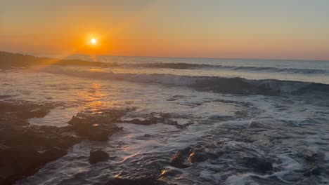 sunny evening on beautiful beach, paphos, cyprus