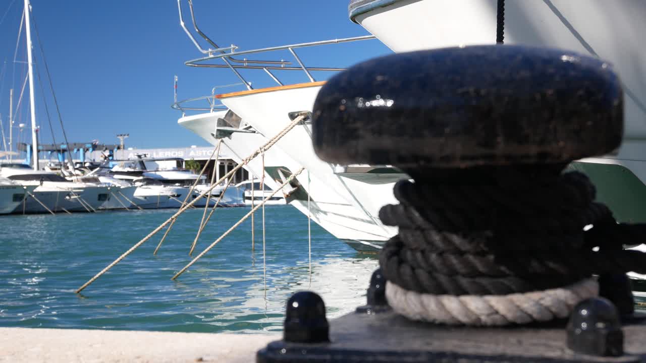 Luxury Yachts Moored at a Marina