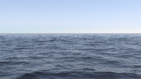 gentle rippling on the surface of an animated ocean during daytime, blue sky above the horizon