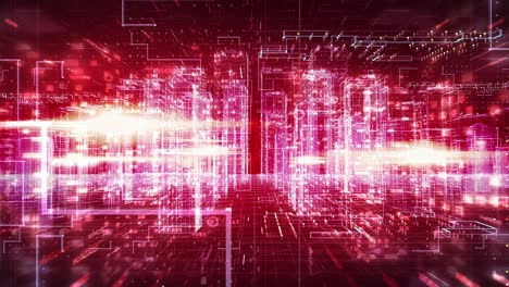 concepto de ciudad futurista abstracto de alta tecnología. códigos digitales con circuitos. bucle.