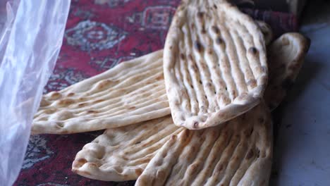 pile of fresh baked traditional bread in pakistan