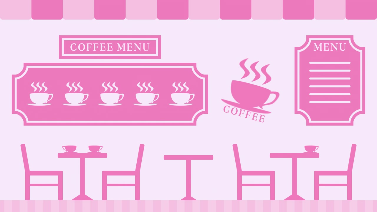Lyserødt kaffebar design