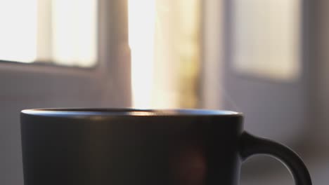 warm morning coffee by the window