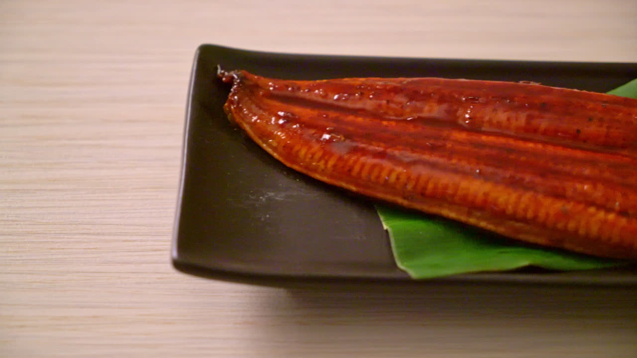 grilled eel or grilled unagi with sauce (Kabayaki) - .Japanese food