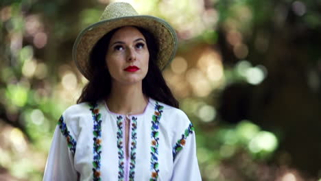 romanian girl walking in the forest 5